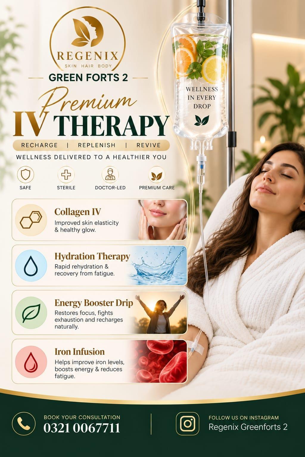 Premium IV Therapy collection at Regenix Greenforts 2, Lahore
